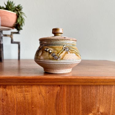 Vintage lidded pot by Andrew MacCorkindale / signed PNW pottery sugar bowl or jam jar 