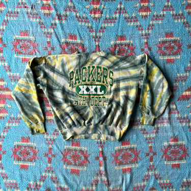 Vintage 90s Tie Dye Green Bay Packers Sweatshirt USA 