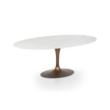 Custom Bronze Eero Saarinen Tulip Table for Knoll with Itailian Carrara Marble Top