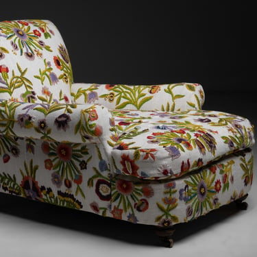 Deep Seated Armchair in Embroidered Fabric by Pierre Frey