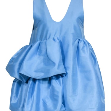 Kika Vargas - Light Blue Ruffled Puff Mini Dress Sz M