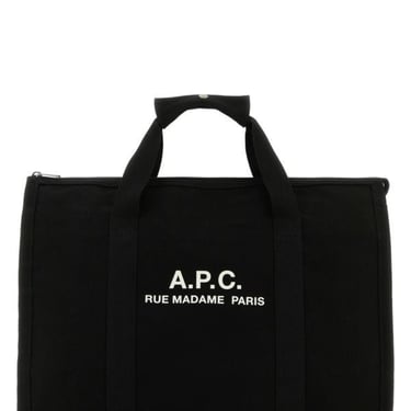 A.P.C. Man Black Canvas Recuperation Shopping Bag