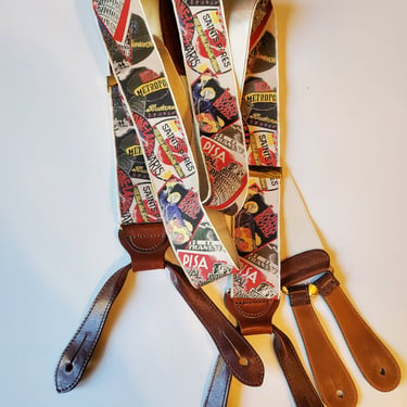 Vintage Trafalgar  suspenders Limited  Edition silk rare political countries 