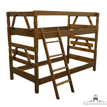 BRANDT Ranch Oak Rustic Cowboy Southwestern Style Twin Size Bunk Bed w. Ladder 