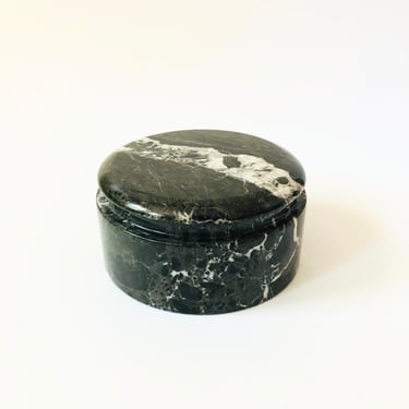 Circular Black Stone Box 