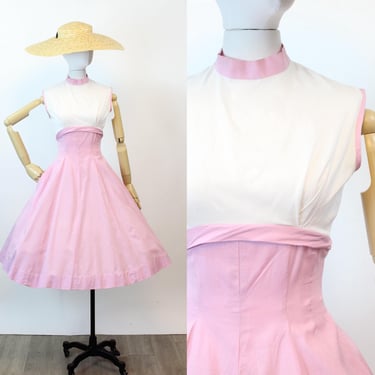 1950s COTTON PRINCESS cotton dress xs | new spring summer 