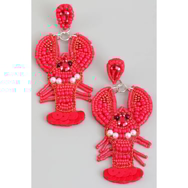 SEED BEADED CRAB DROP EARRINGS