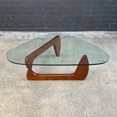 Vintage Mid-Century Sculptural Noguchi Coffee Table with Glass Top , c.1990’s 