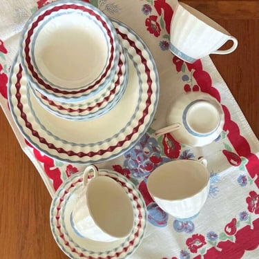 knowles cherry grey vintage china 20 piece set service for 4 cute 1940's kitchen decor 