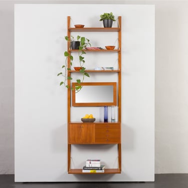 Mid-century entry teak wall unit or a vanity in the Cadovius style, Denmark 1960s 