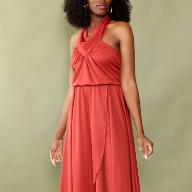 Cinnamon Cowl Halter Dress XS/S