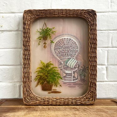 1980's Wicker Wall Hanging 