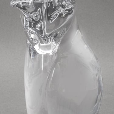 Daum France Crystal Cat Sculpture