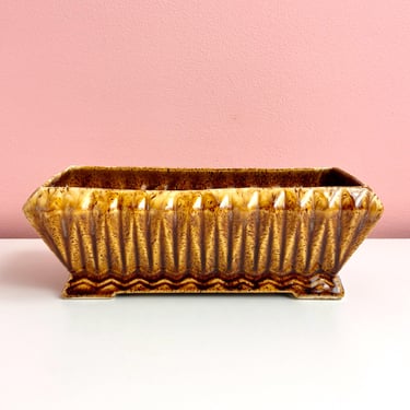 Midcentury Geometric Long Rectangular Planter 