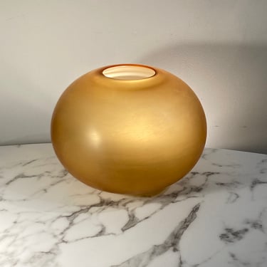Velvet polished “Opachi” Orb shaped  handblown glass vase by Ivan Baj for Arcade 