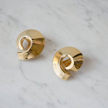 gold swirl earrings | statement earrings | large round earrings 