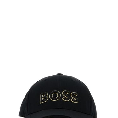 Boss Men Black Stretch Polyester Baseball Cap