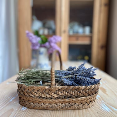 Cute vintage French petite braided basket 