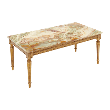 French Louis XVI Onyx Top Coffee Table