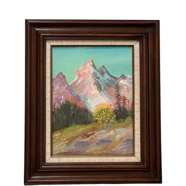 Free Shipping Within Continental US - Vintage Framed Painting on Canvas Dt 1987. 