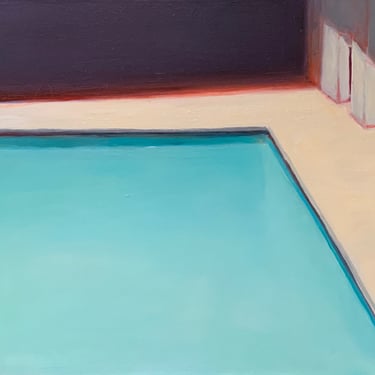 Original Oil Painting - Oil on Canvas - Pool Painting - Modern - Wall Art - Contemporary - 16 x 20 inches 