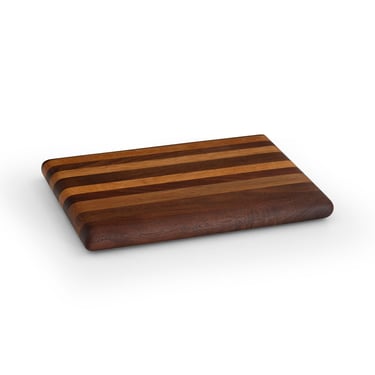 Arthur Espenet Carpenter Wood Block, Solid Alternating Walnut and Mahogany Strips