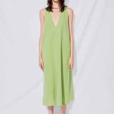 Green Overdye Denim Trapeze Dress