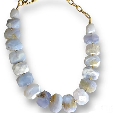 Blue Lace Agate Geo Form Necklace