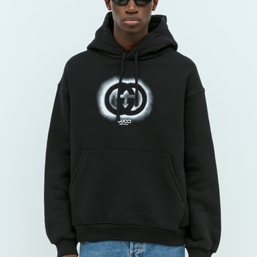 Gucci Men Interlocking G Graffiti Hooded Sweatshirt