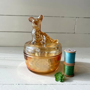 Vintage Marigold Jeanette Scottish Terrier Dog Powder Dish // Jewelry Dish, Vanity Dish, Desk Organizer, Unique Dog Decor // Perfect Gift 