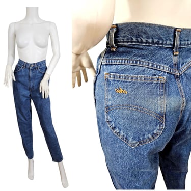 1980s CHIC Blue Denim Jeans I Sz Sm I W: 26" I High Waist Pants 