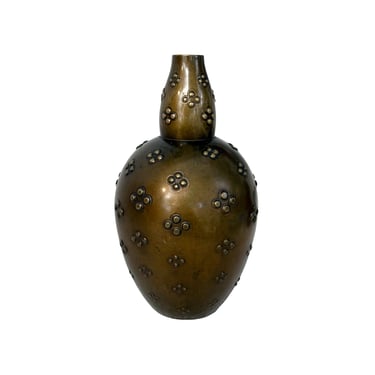 Japanese Bronze Vase with Raised Nodes Pattern