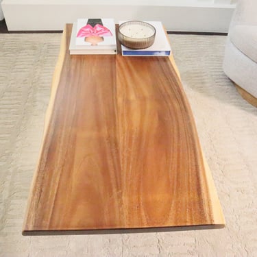 Exotic Hardwood Live Edge Coffee Table 