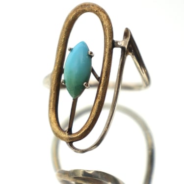 18K Yellow & White Gold Turquoise Ring