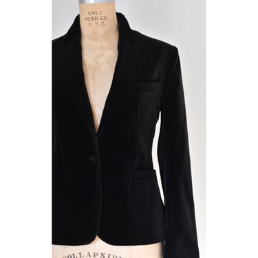 Tala preppy black velvet blazer, womens vintage jacket, velvet jacket, vintage clothing for women, black suit jacket, black velvet 