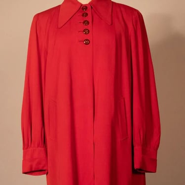 1940s red wool cape 