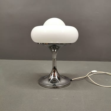 Harvey Guzzini Table Lamp Jadran, Vintage Space Age Table Lamp, Luigi Massoni, Italian Design 70's, White Table Lamp 