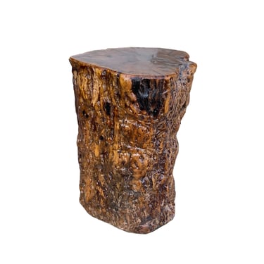 Raw Wood Rough Grain Finish Irregular Shape Short Stool Table cs7539E 