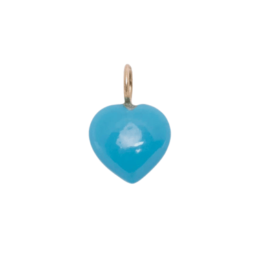 Puffy Turquoise Heart Necklace Charm — Charm + Chain Trunk Show