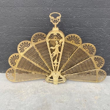 Extra Large Brass Peacock Screen