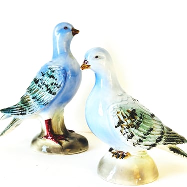 Vintage Porcelain Bird Objets, Pair