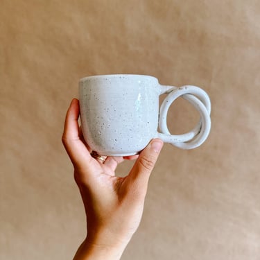 SAMPLE SALE // Handmade Ceramic Mug with Knot Handle 