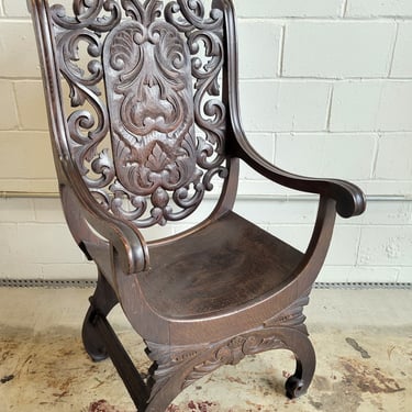 Victorian Gothic Throne Chair