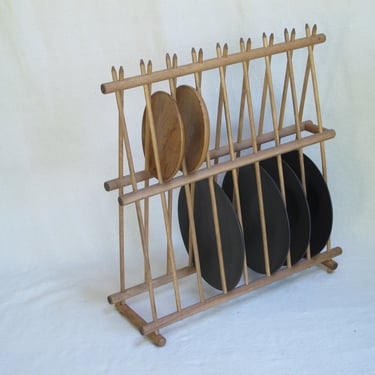 French Country Plate Rack Antique Primitive Wooden Kitchen Storage Rack Country Farmhouse Wooden Plate Stand Tiny House Dish Rack 