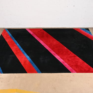 Edward Fields Modern Large Room Size Abstract Striped Rug, Circa 1980s