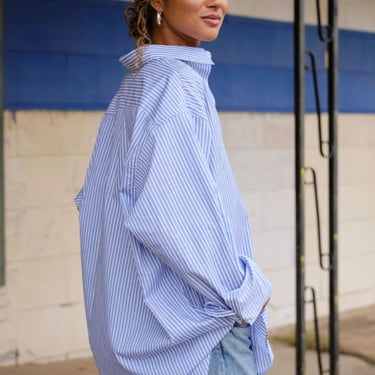 MAMÈNE Cotton Repeat Shirt - Sky Stripe