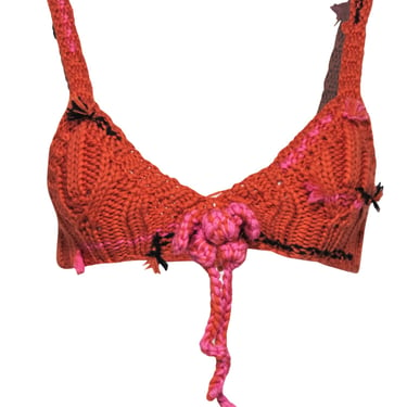 Prada - Orange, Pink & Black Crochet Wool Bralette Sz 4