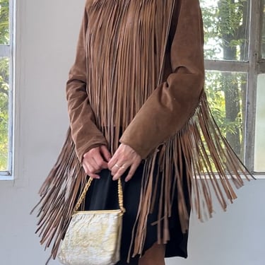 90s Brown Suede Fringe Jacket (M/L)