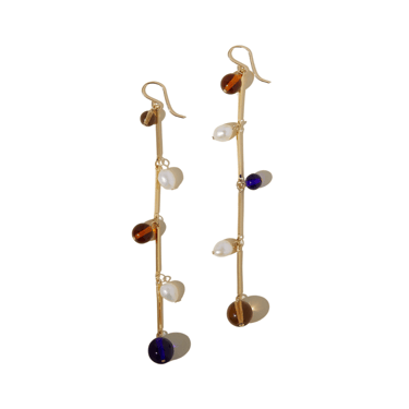 Fête Earrings - Blue 4" — Lindsay Lewis Trunk Show