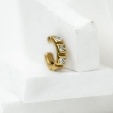 Loki Mini Gold Plated Stainless Steel and White Zirconia Earcuff